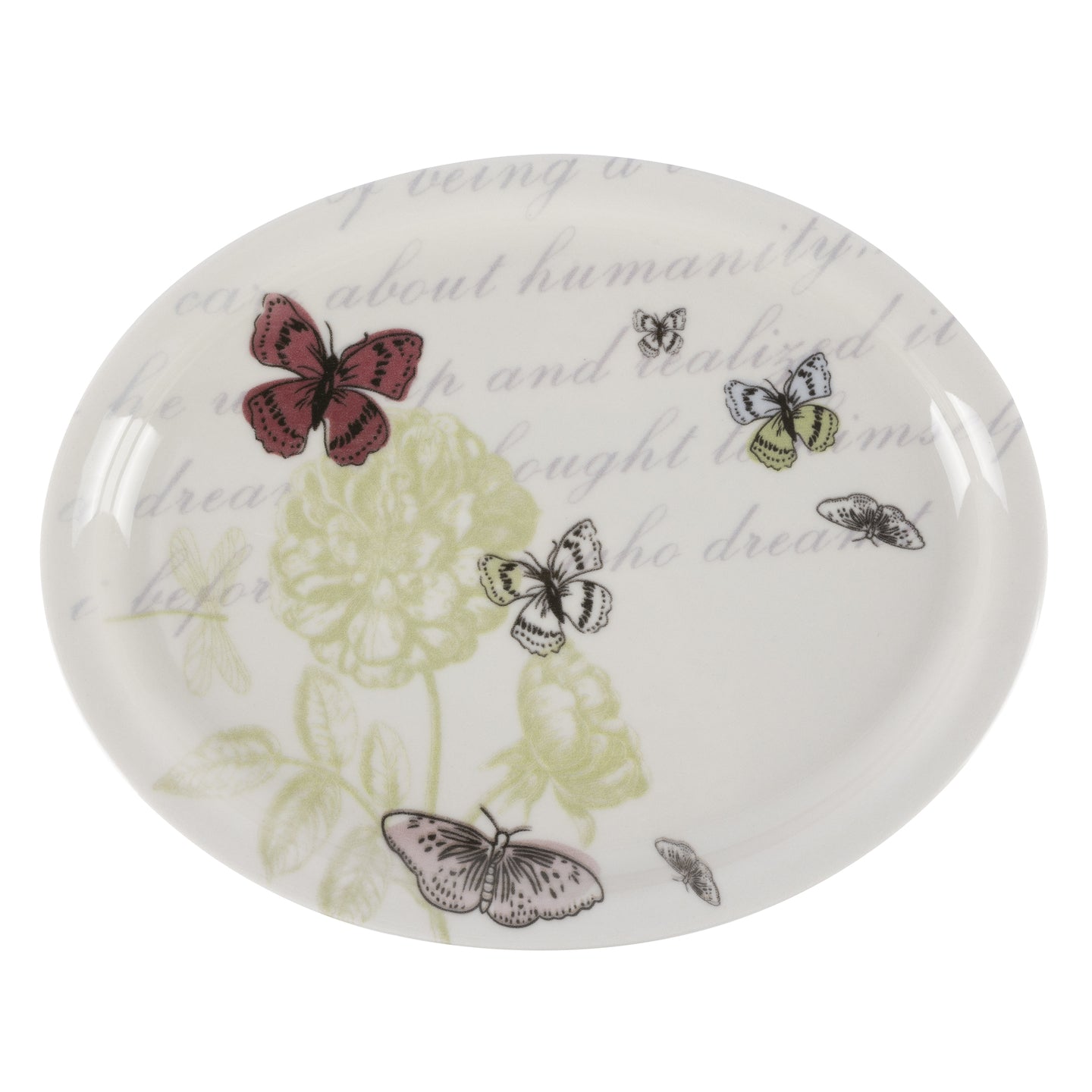 Plato de servir ovalado gres 30.5x24 cm - Butterfly